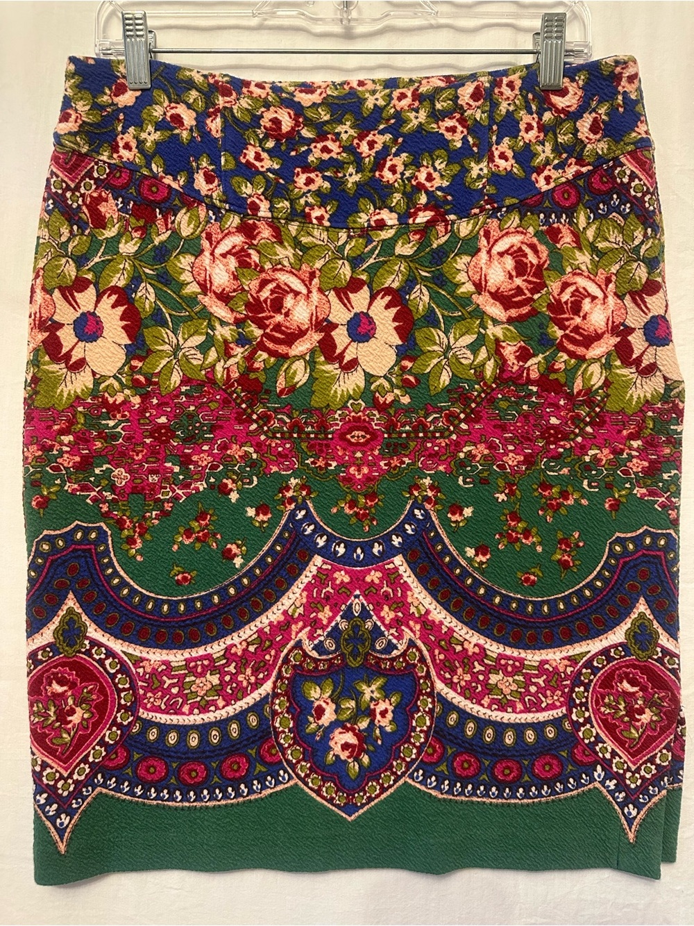 Maeve Anthropologie Floral Boho Pencil Midi Skirt Size 10